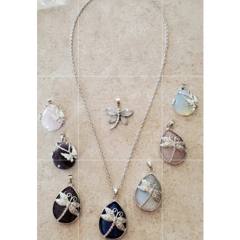 .925 stamped dragonfly pendant and 20" necklace approximately 2.5". Choose 1